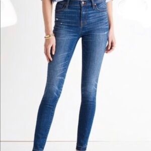 Madewell 9" hi rise denim skinny jean size 26